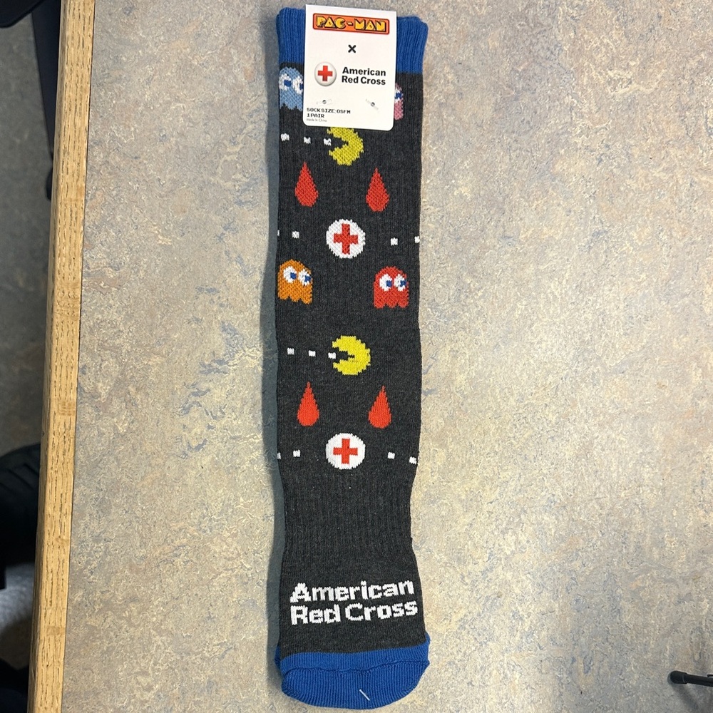 American Red Cross PAC-MAN Edition Socks. New with tags.